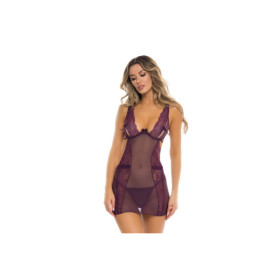 Nuisette violette et string assorti 